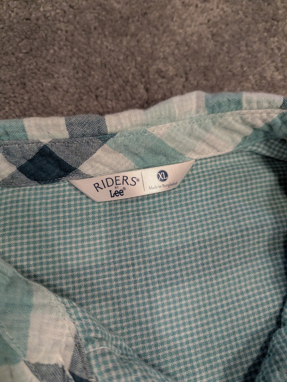 Riders by Lee Button Shirt Womens XL Blue Plaid Long Sleeve - Picture 2 of 7
